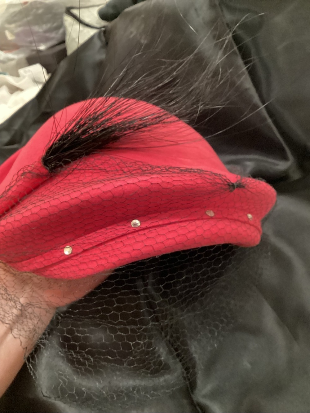 VTG 1950s Fascinator Hat w Veil 100% wool from Merrimack Hat Co. - Picture 3 of 8